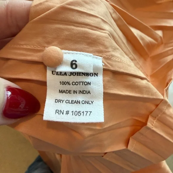 Ulla Johnson Cosette Belted Midi Dress in Pale Coral size 6 - Picture 9 of 9